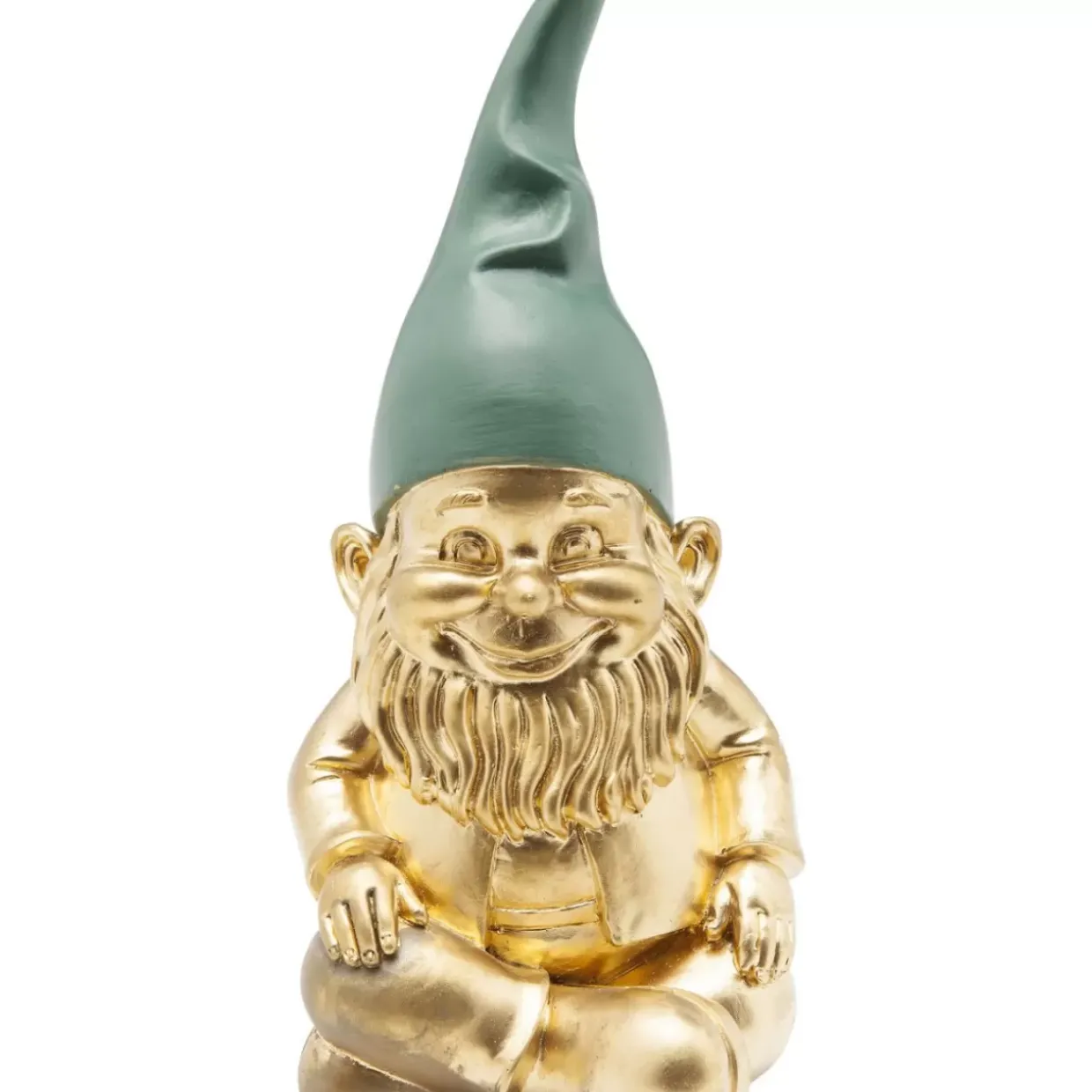 Deko Figur Zwerg Sitting Gold Grun 19Cm