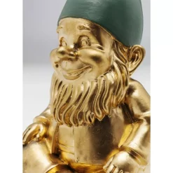 Deko Figur Zwerg Sitting Gold Grun 19Cm