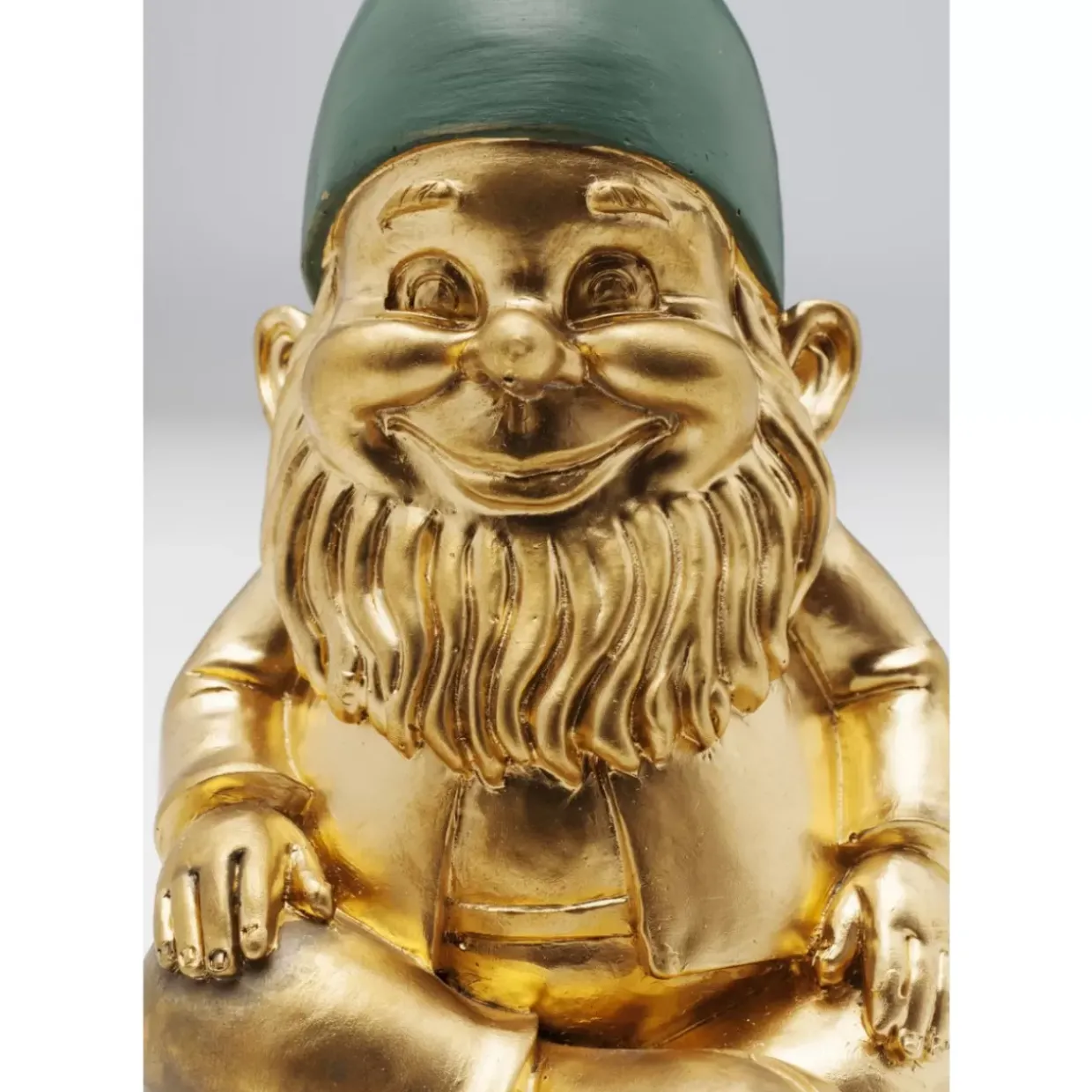 Deko Figur Zwerg Sitting Gold Grun 19Cm