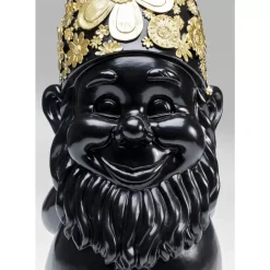 Deko Figur Zwerg Standing Schwarz Gold 61Cm