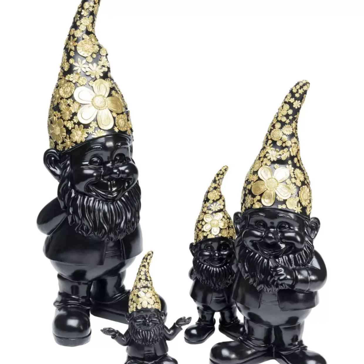 Deko Figur Zwerg Standing Schwarz Gold 61Cm