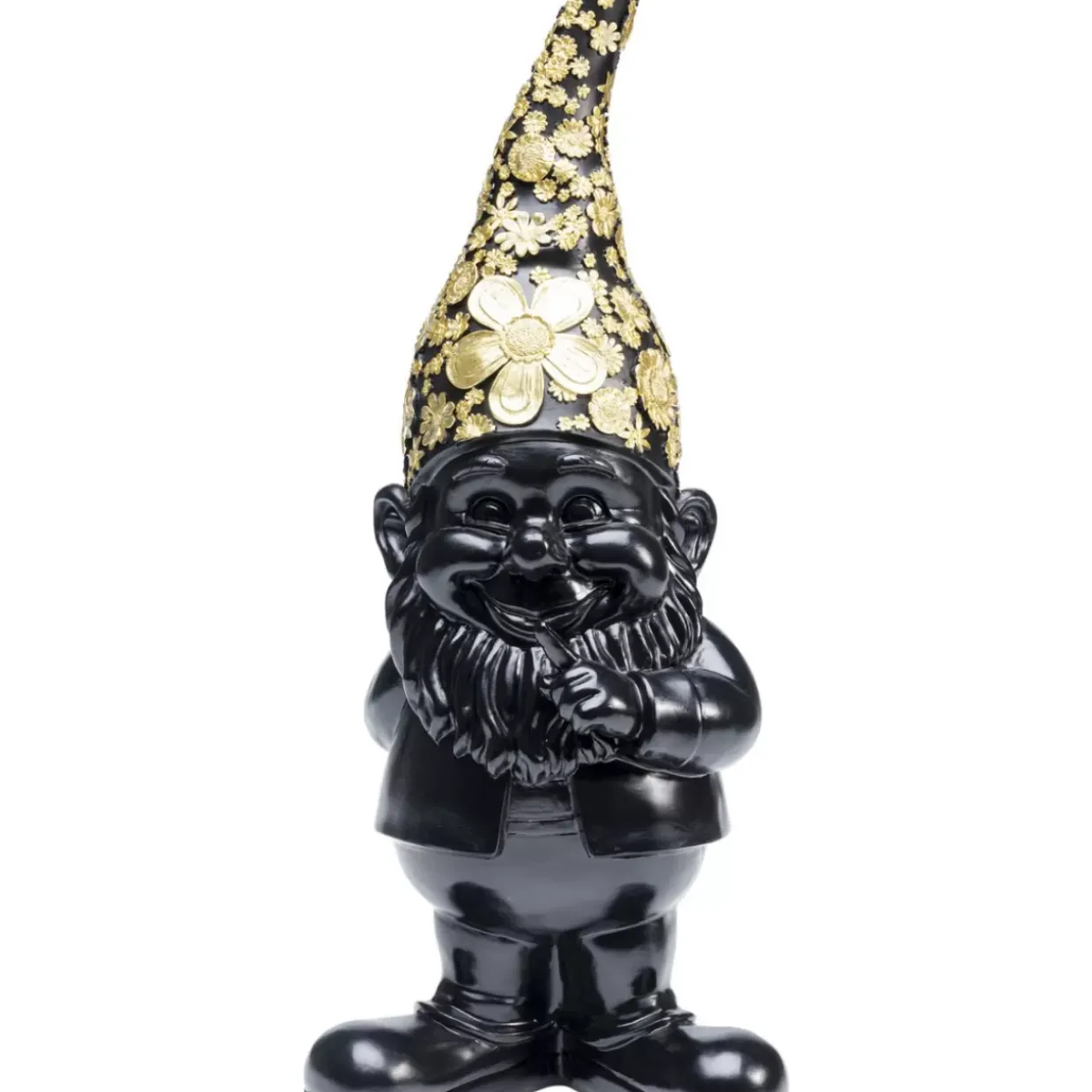 Deko Figur Zwerg Standing Schwarz Gold 46Cm