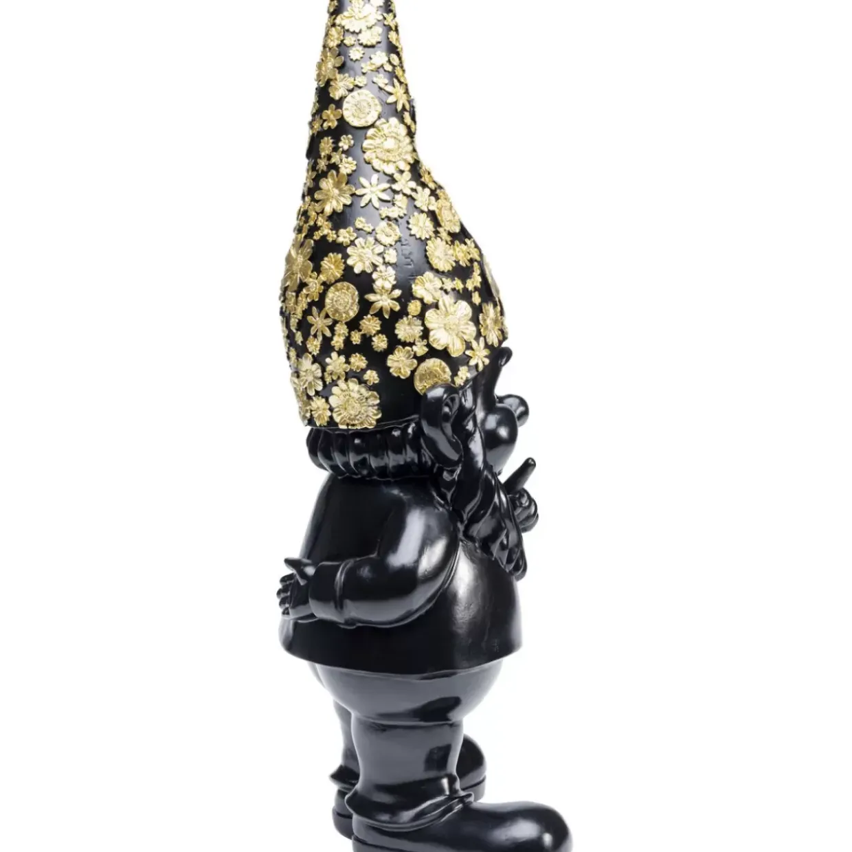 Deko Figur Zwerg Standing Schwarz Gold 46Cm