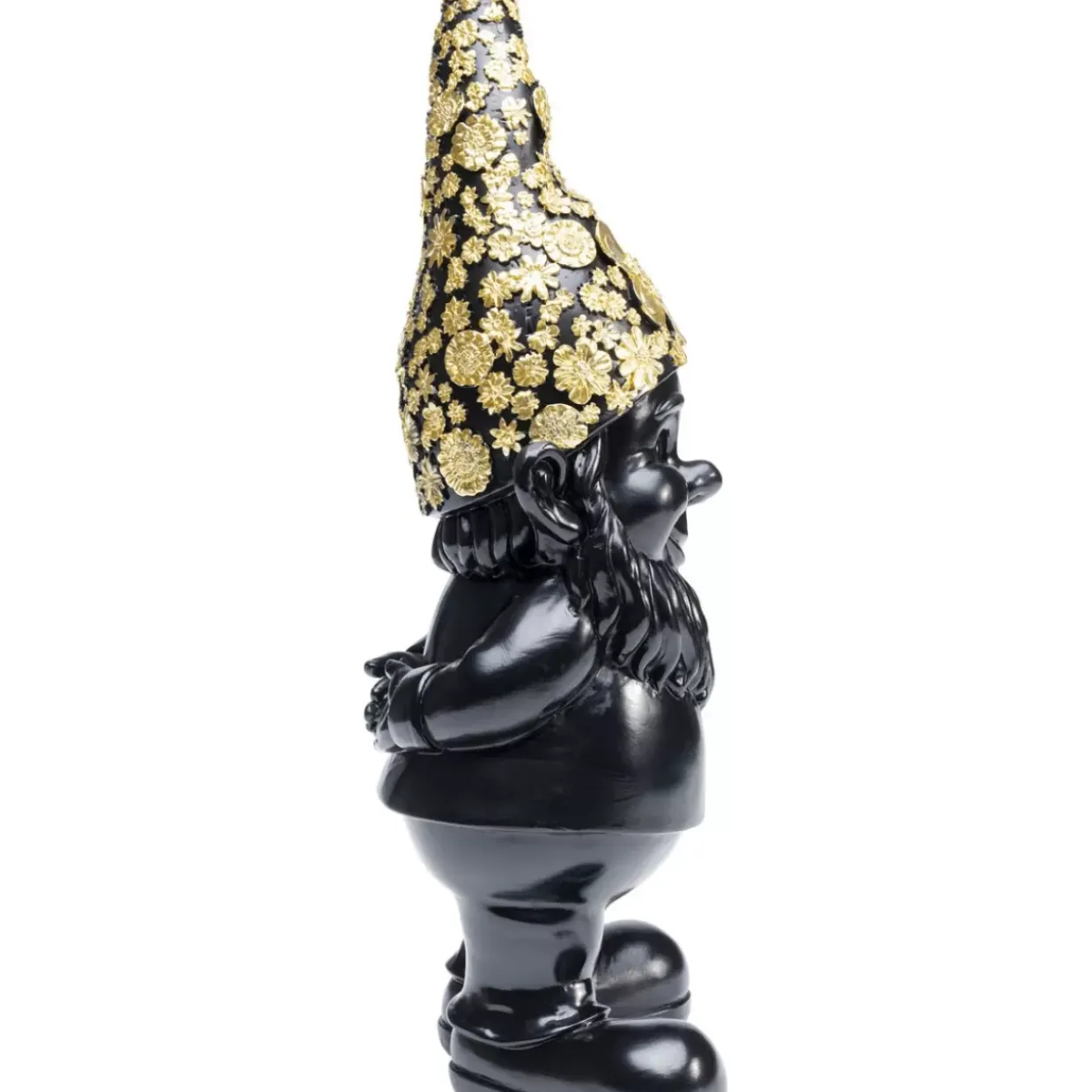 Deko Figur Zwerg Standing Schwarz Gold 30Cm