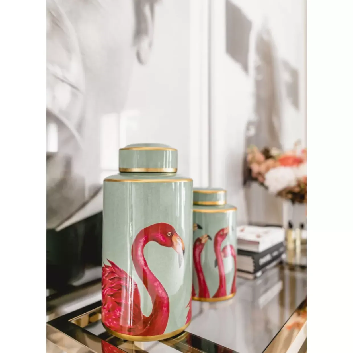 Deko Gefas Flamingos 29Cm