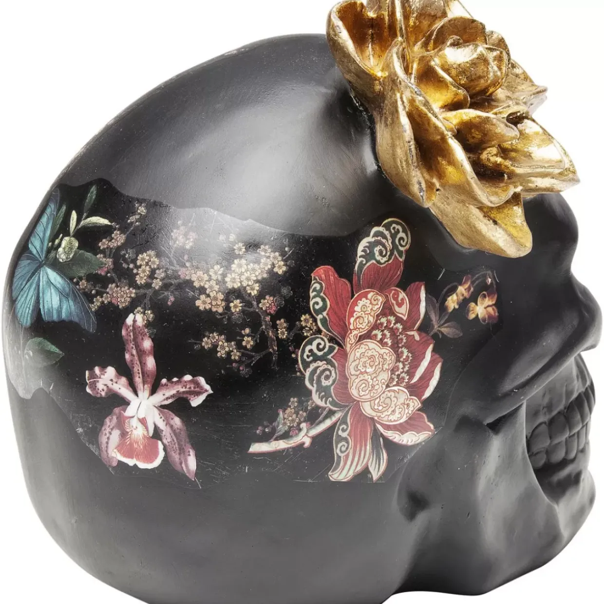 Deko Objekt Flower Skull 22Cm