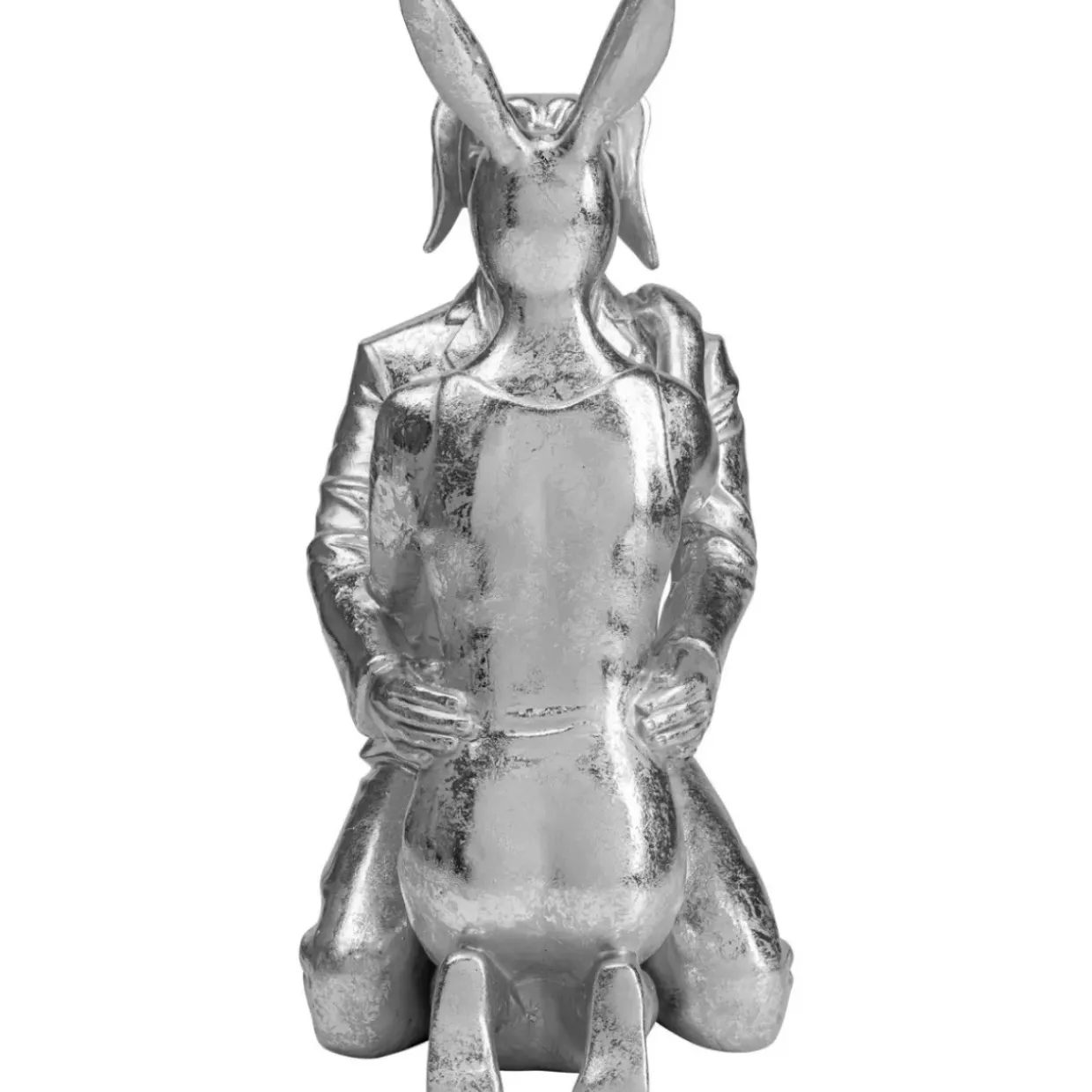Deko Objekt Kissing Rabbit And Dog Silber
