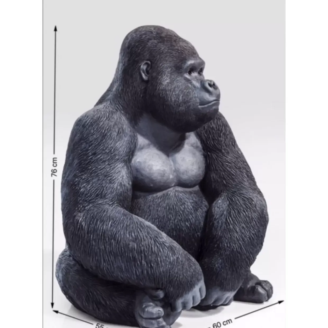 Deko Objekt Monkey Gorilla Side Xl Schwarz