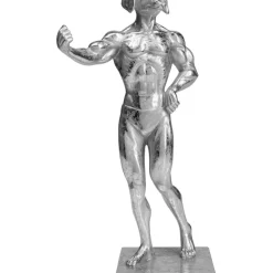 Deko Objekt Muscle Dog Silber