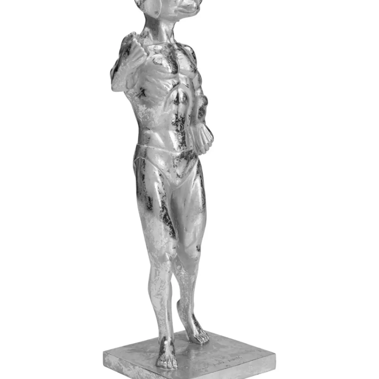 Deko Objekt Muscle Dog Silber