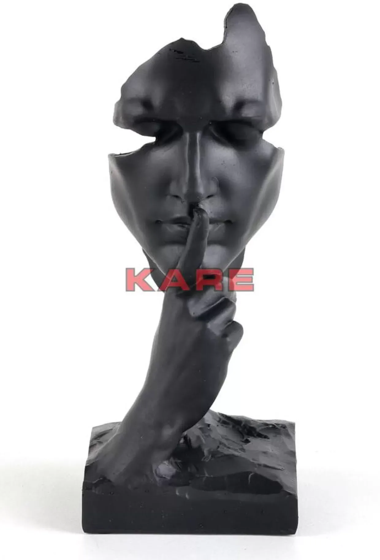 Deko Objekt Quiet Face Schwarz 31Cm