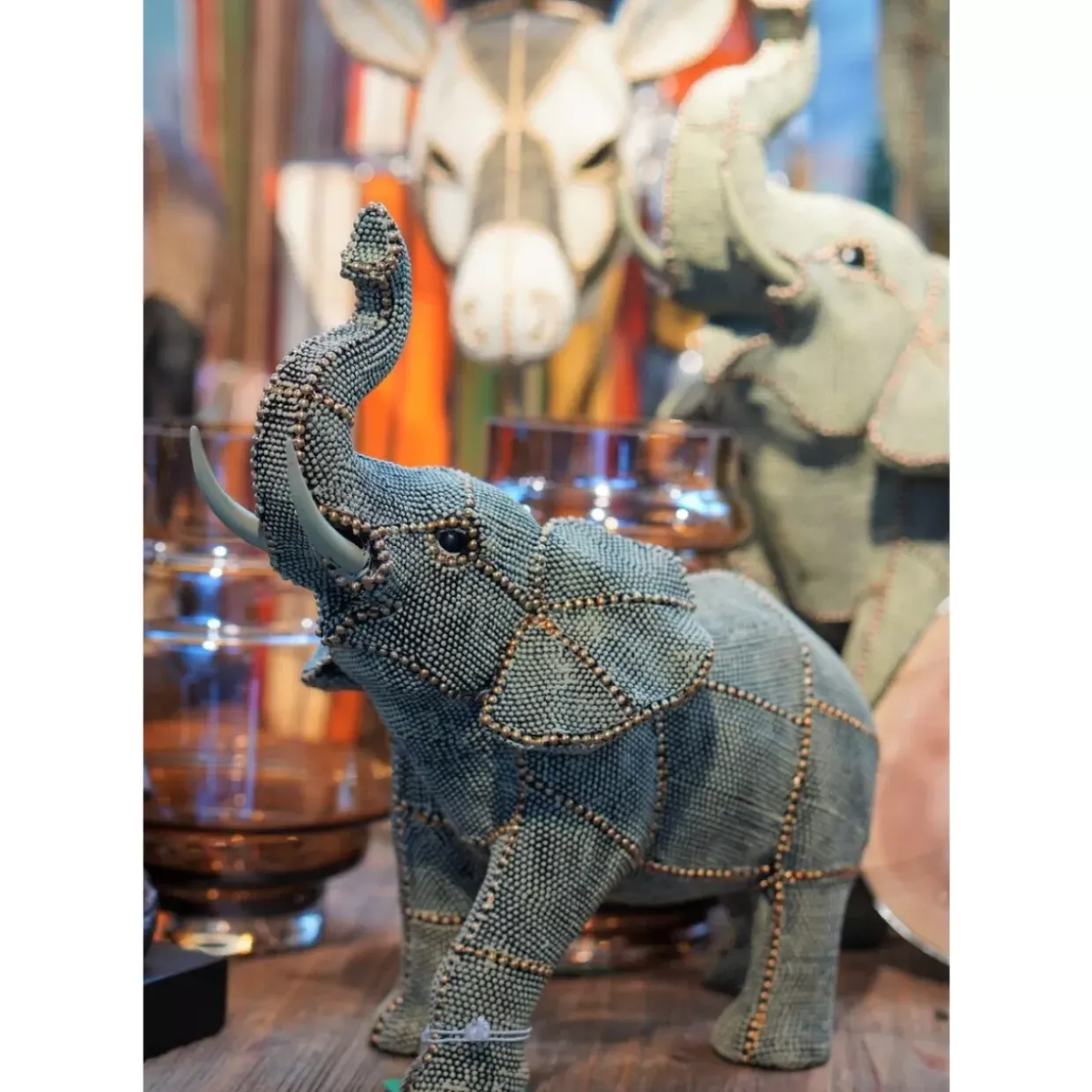 Deko Objekt Walking Elephant Pearls