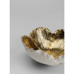 Deko Schale Flower Bloom Creme Gold O25Cm