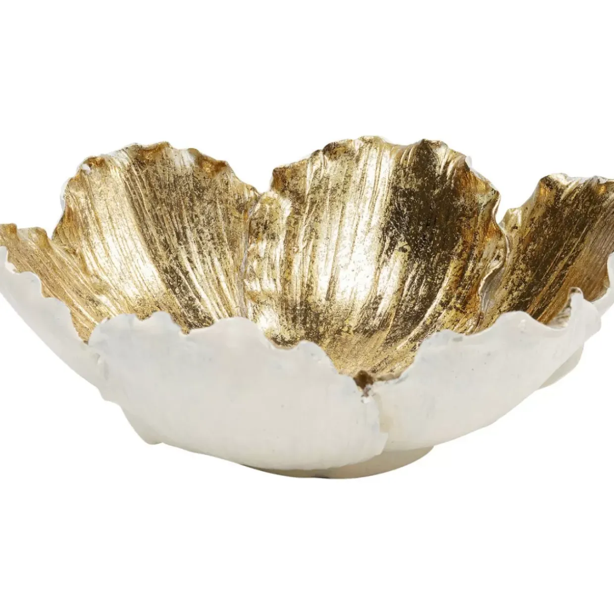 Deko Schale Flower Bloom Creme Gold O20Cm