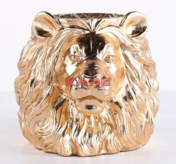 Deko Ubertopf Lion Gold
