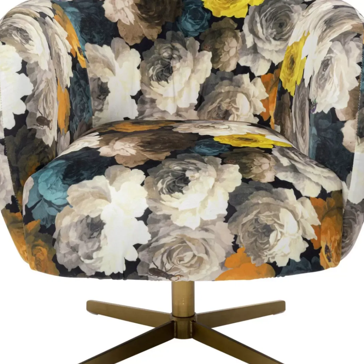 Drehsessel Peony Flower Gelb