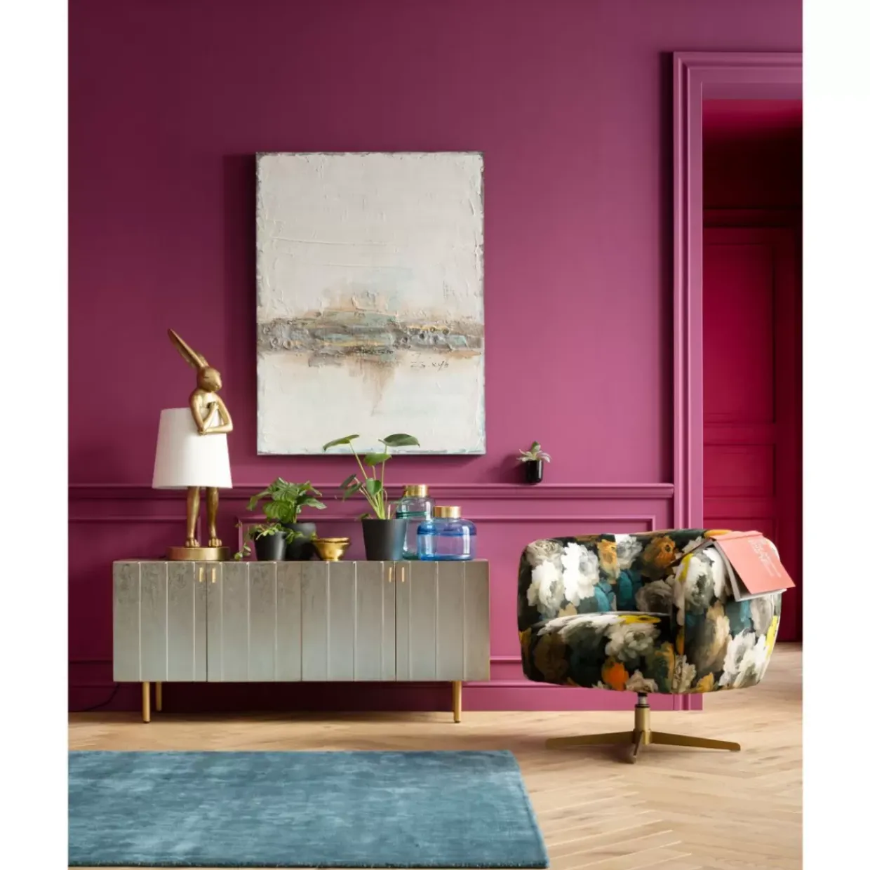 Drehsessel Peony Flower Gelb