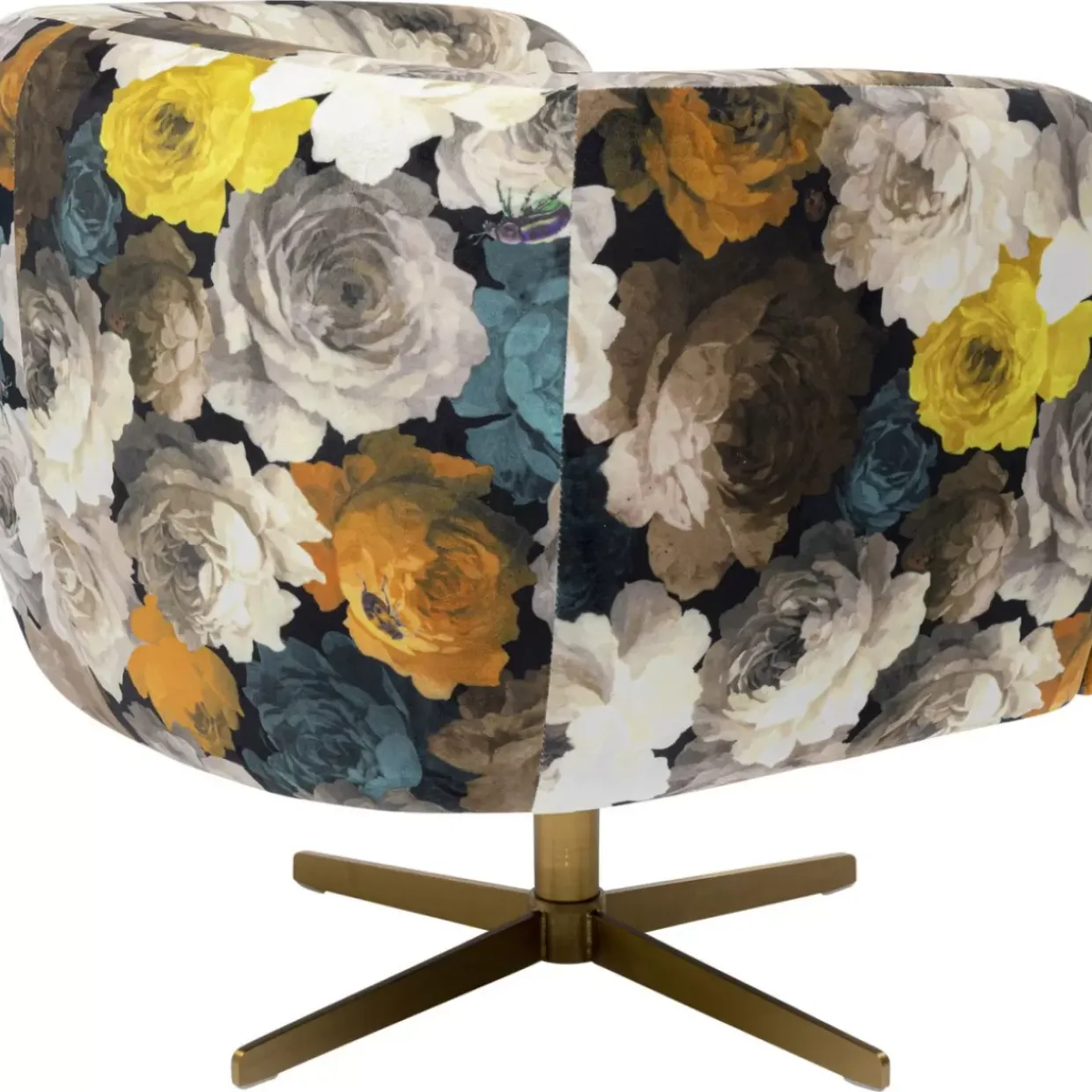 Drehsessel Peony Flower Gelb