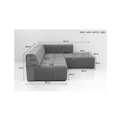 Ecksofa Belami Grau Rechts