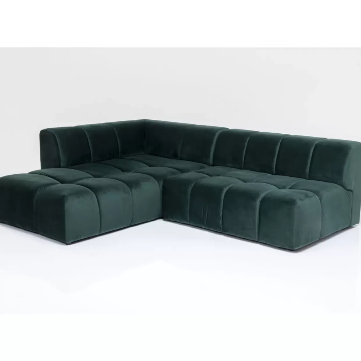 Ecksofa Belami Velvet Dunkelgrun Links 265Cm