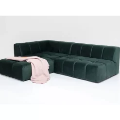 Ecksofa Belami Velvet Dunkelgrun Links 265Cm