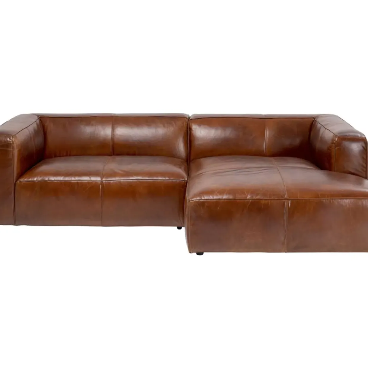 Ecksofa Cubetto Leder Braun