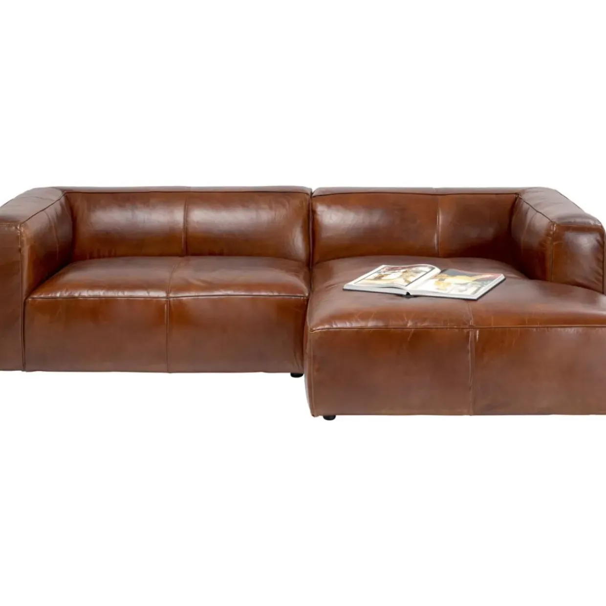 Ecksofa Cubetto Leder Braun