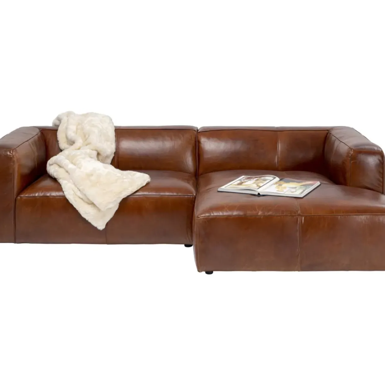 Ecksofa Cubetto Leder Braun