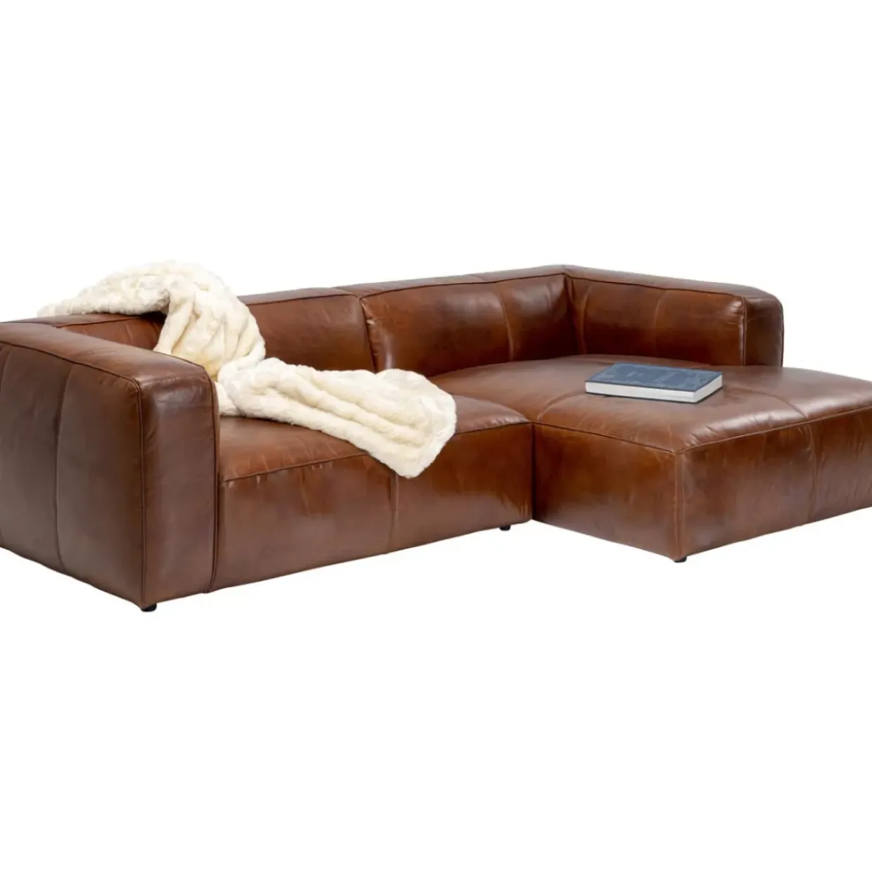 Ecksofa Cubetto Leder Braun