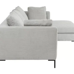 Ecksofa Gianni Cord Grau Rechts