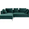 Ecksofa Gianni Small Velvet Dunkelgrun Links
