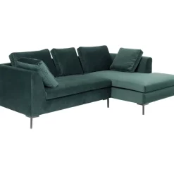 Ecksofa Gianni Small Velvet Dunkelgrun Rechts