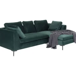 Ecksofa Gianni Small Velvet Dunkelgrun Rechts