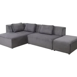 Ecksofa Infinity Ottomane Cord Grau Links