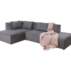 Ecksofa Infinity Ottomane Cord Grau Links