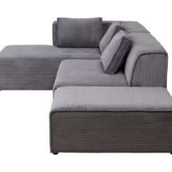 Ecksofa Infinity Ottomane Cord Grau Links