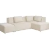 Ecksofa Infinity Ottomane Cord Creme Rechts