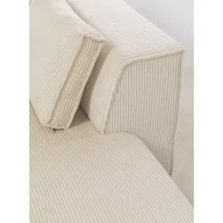 Ecksofa Infinity Ottomane Cord Creme Rechts