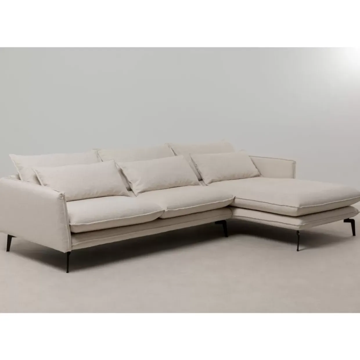 Ecksofa Monza Rechts Creme 296Cm