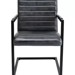 Freischwinger Lola Leder Grau