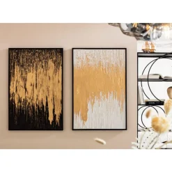 Gerahmtes Bild Abstract Schwarz 80X120Cm