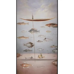 Gerahmtes Bild Cloud Fisherman Boat 60X120Cm