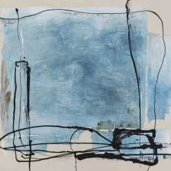 Gerahmtes Bild Dust Blau 100X100Cm