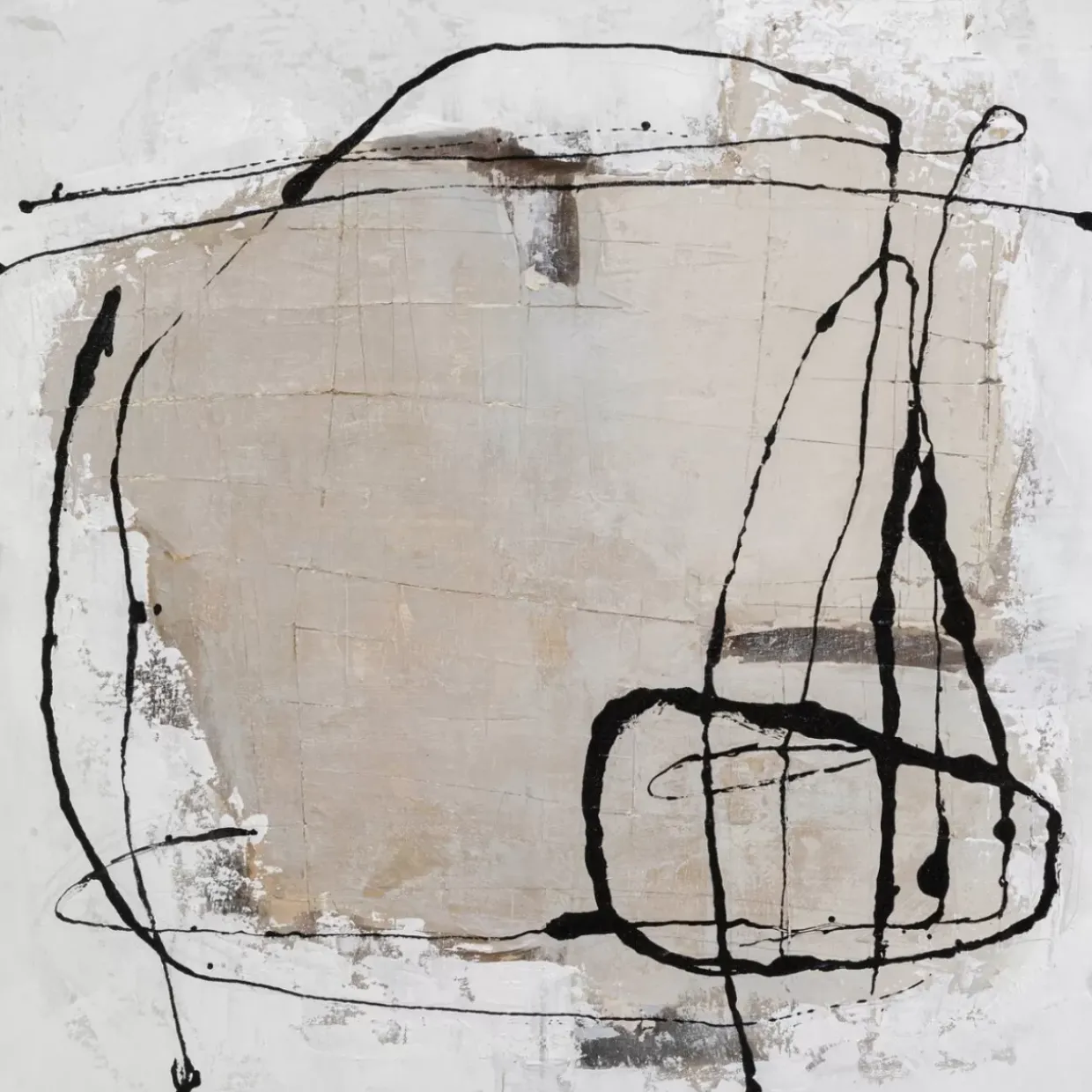 Gerahmtes Bild Dust Grau 100X100Cm