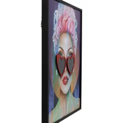 Gerahmtes Bild Heart Glasses 80X100Cm
