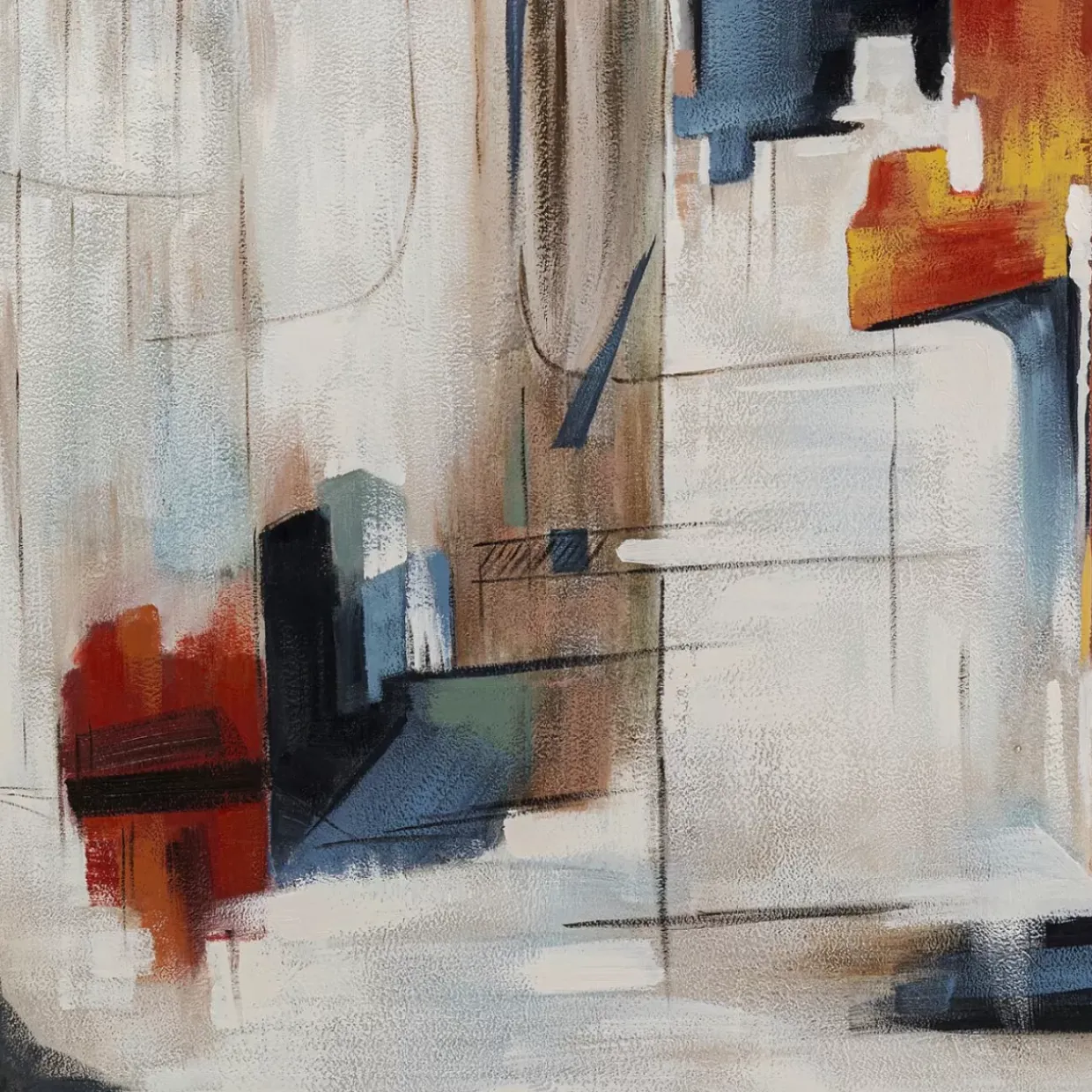 Gerahmtes Bild Visione Obliquo 100X100Cm