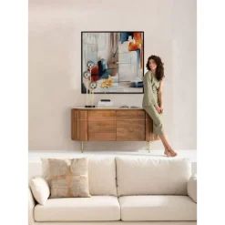 Gerahmtes Bild Visione Obliquo 100X100Cm