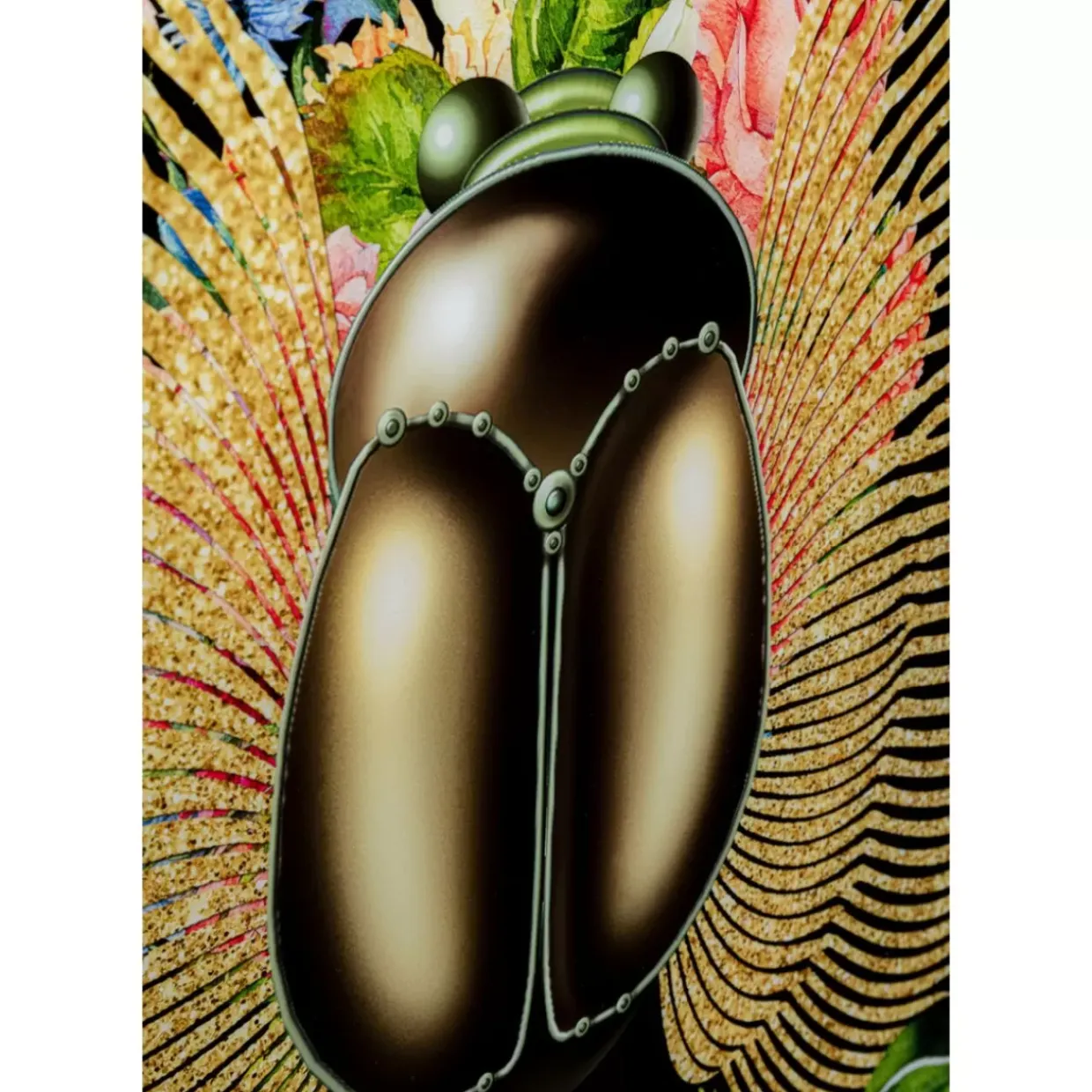 Glasbild Beetle Flower 100X100Cm