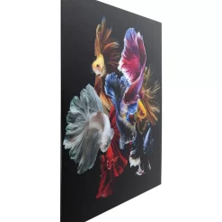 Glasbild Colorful Swarm Fish 120X120Cm