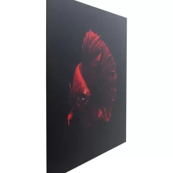 Glasbild Fire Fish 100X100Cm